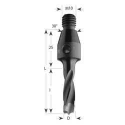 CMT Vrták kolíkovací so závitom S=M10, 30° HW - D12x50 LB75 P