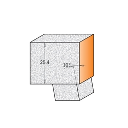 CMT C980.57 Orezávacia fréza s kónickým ložiskom na CORIAN - D22x25,4 A10° L78 S=12,7