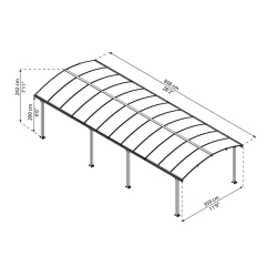 Palram - Canopia Arcadia 8500 hliníkový (montovaný) prístrešok s oblúkovou strechou