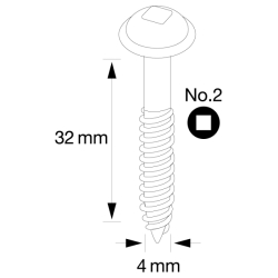 IGM Pocket Hole Skrutky - 4x32mm, jemný závit, talířová hlava, 300 ks