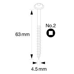 IGM Pocket Hole Skrutky - 4,5x63mm, hrubý závit, talířová hlava, 100 ks