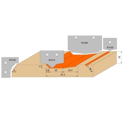 CMT C615 Sada na dvierka 4ks CNC S=20mm