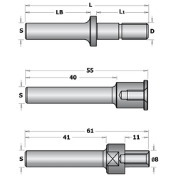 CMT C724 Tŕň tanierovej frézy upnutie maticou bez ložiska - S=6