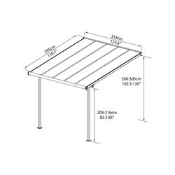 Palram - Canopia Sierra 3000 bielá 3 x 3 hliníková (montovaná) pergola