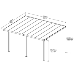 Palram - Canopia Sierra 5400 antracit 3 x 5,46 hliníková (montovaná) pergola