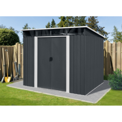 Riwall PRO RMSP 9x8 Anthracite LUX zahradní domek kovový 2,4 x 2,8 m s pultovou střechou antracit